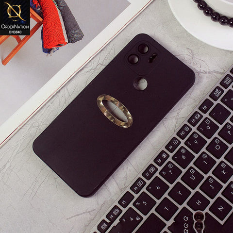 Xiaomi Poco C50 Cover - Black - Soft Silicone Camera Lense Protector Chrome Logo Hole Case