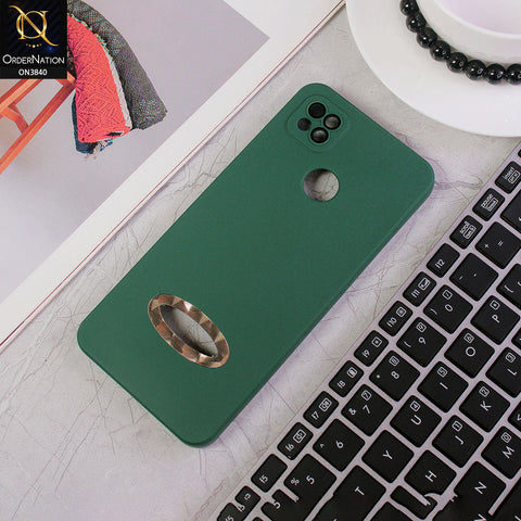 Xiaomi Redmi 9C Cover - Green - Soft Silicone Camera Lense Protector Chrome Logo Hole Case