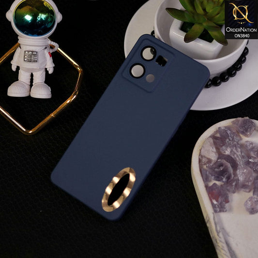 Oppo F21 Pro 4G Cover - Purple - Soft Silicone Camera Lense Protector Chrome Logo Hole Case