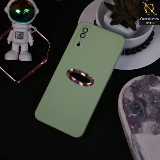 Vivo S1 Cover - Light Green - Soft Silicone Camera Lense Protector Chrome Logo Hole Case
