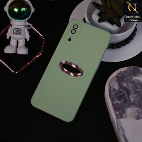 Vivo S1 Cover - Light Green - Soft Silicone Camera Lense Protector Chrome Logo Hole Case