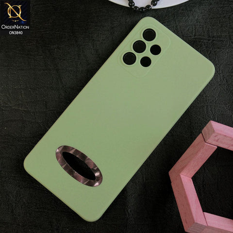 Samsung Galaxy A32 Cover - Light Green - Soft Silicone Camera Lense Protector Chrome Logo Hole Case