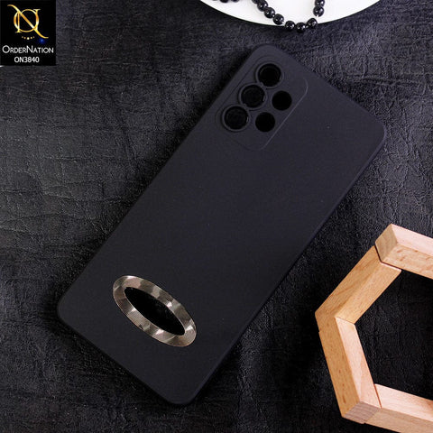 Samsung Galaxy A52s 5G Cover - Black - Soft Silicone Camera Lense Protector Chrome Logo Hole Case