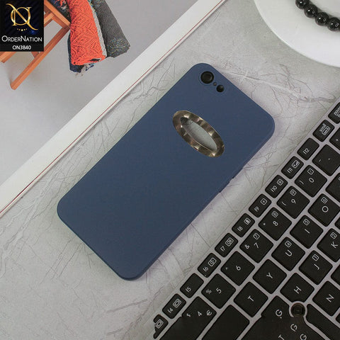 Samsung Galaxy A52 Cover - Blue - Soft Silicone Camera Lense Protector Chrome Logo Hole Case
