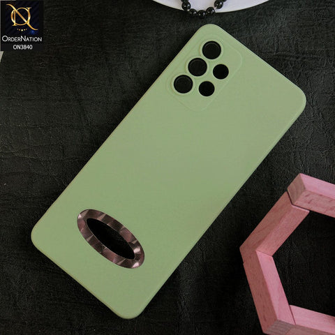 Samsung Galaxy A52s 5G Cover - Light Green - Soft Silicone Camera Lense Protector Chrome Logo Hole Case