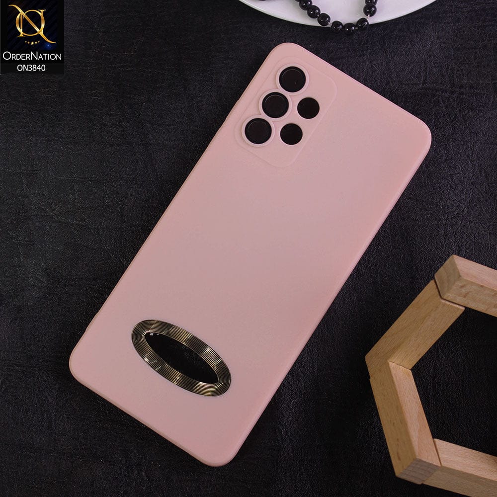 Samsung Galaxy A52s 5G Cover - Pink - Soft Silicone Camera Lense Protector Chrome Logo Hole Case