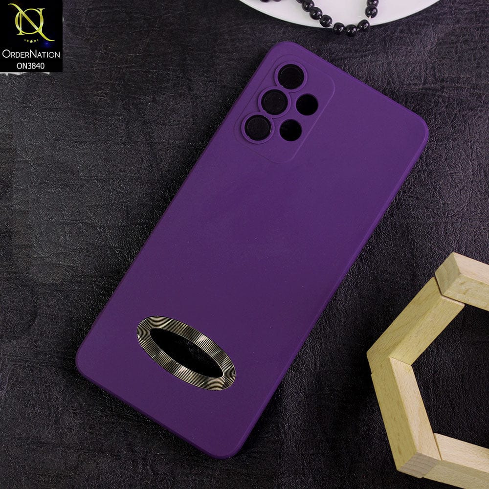 Samsung Galaxy A52s 5G Cover - Purple - Soft Silicone Camera Lense Protector Chrome Logo Hole Case