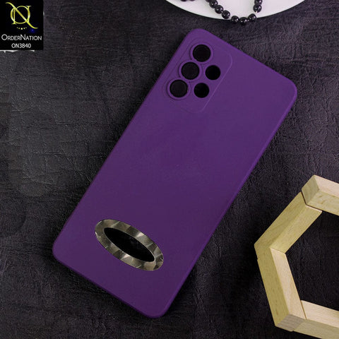Samsung Galaxy A52s 5G Cover - Purple - Soft Silicone Camera Lense Protector Chrome Logo Hole Case