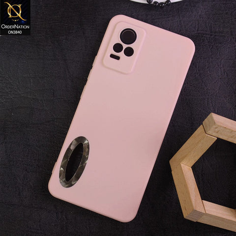 Vivo Y73 Cover - Pink - Soft Silicone Camera Lense Protector Chrome Logo Hole Case