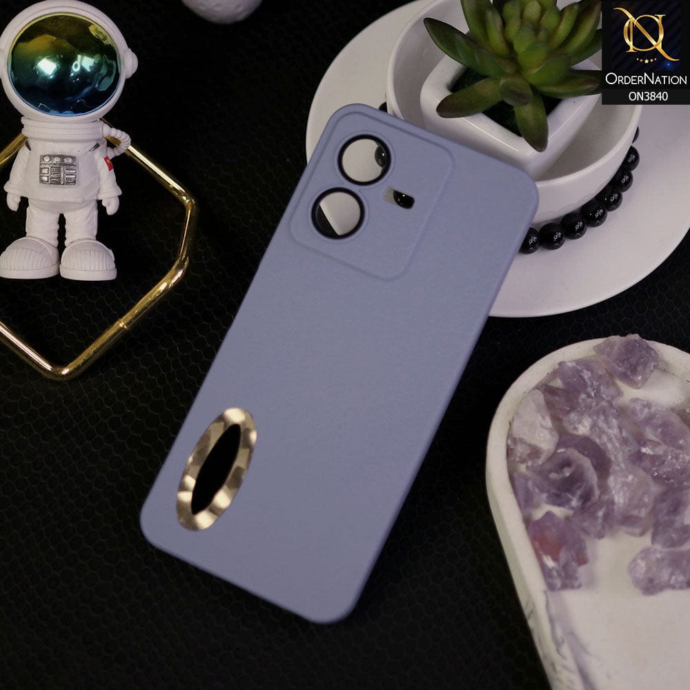 Vivo Y22s Cover - Dark Green - Soft Silicone Camera Lense Protector Chrome Logo Hole Case