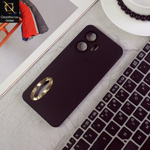 Vivo Y55 4G Cover - Black - Soft Silicone Camera Lense Protector Chrome Logo Hole Case