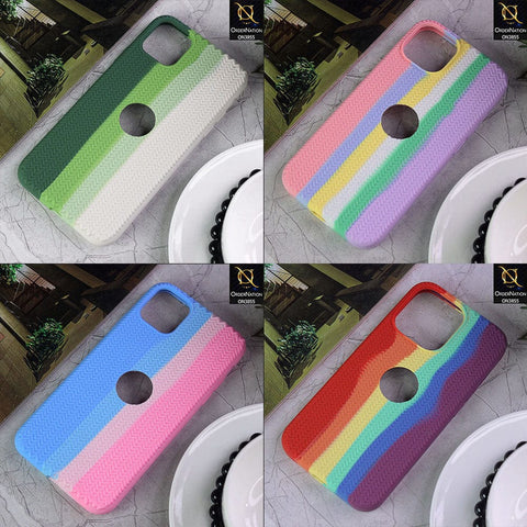 iPhone 13 Pro Max Cover - Pink - New Ziggy Design Rainbow Series Soft Silicone Logo Hole Case