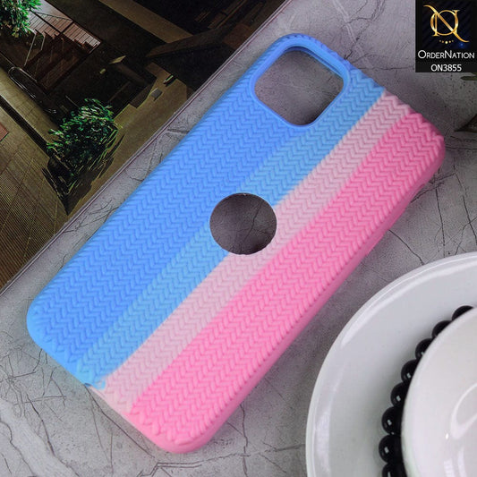 iPhone 11 Pro Max Cover - Sky Blue - New Ziggy Design Rainbow Series Soft Silicone Logo Hole Case