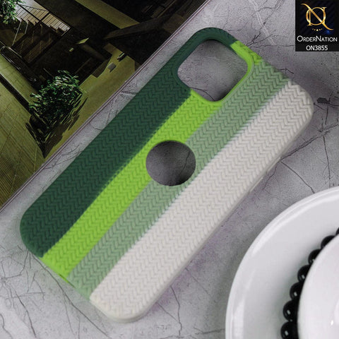 iPhone 12 Cover - Green - New Ziggy Design Rainbow Series Soft Silicone Logo Hole Case