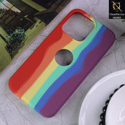 iPhone 13 Pro Cover - Red - New Ziggy Design Rainbow Series Soft Silicone Logo Hole Case