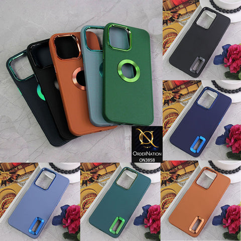 Vivo Y15 Cover - Stone Blue -  New Soft Silicone Electroplating Camera Ring Chrome Logo Hole Case