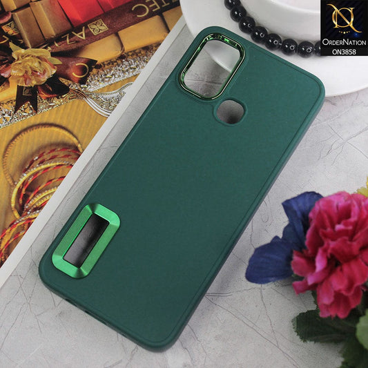 Infinix Hot 11 Play Cover - Green - New Soft Silicone Electroplating Camera Ring Chrome Logo Hole Case
