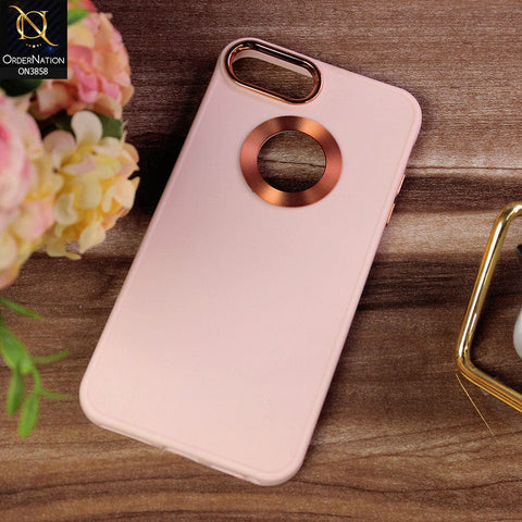 iPhone 6s Plus / 6 Plus  Cover - Pink - New Soft Silicone Electroplating Camera Ring Chrome Logo Hole Case