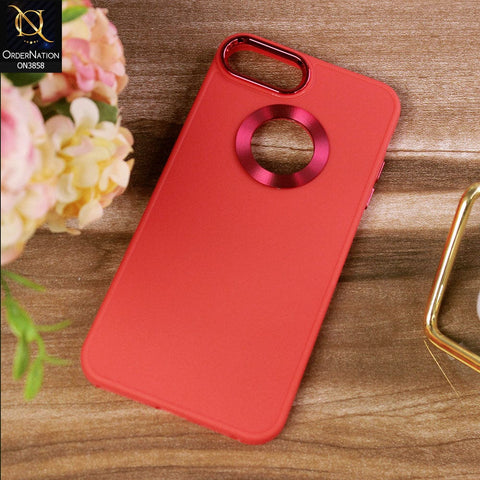 iPhone 6s Plus / 6 Plus  Cover - Red - New Soft Silicone Electroplating Camera Ring Chrome Logo Hole Case