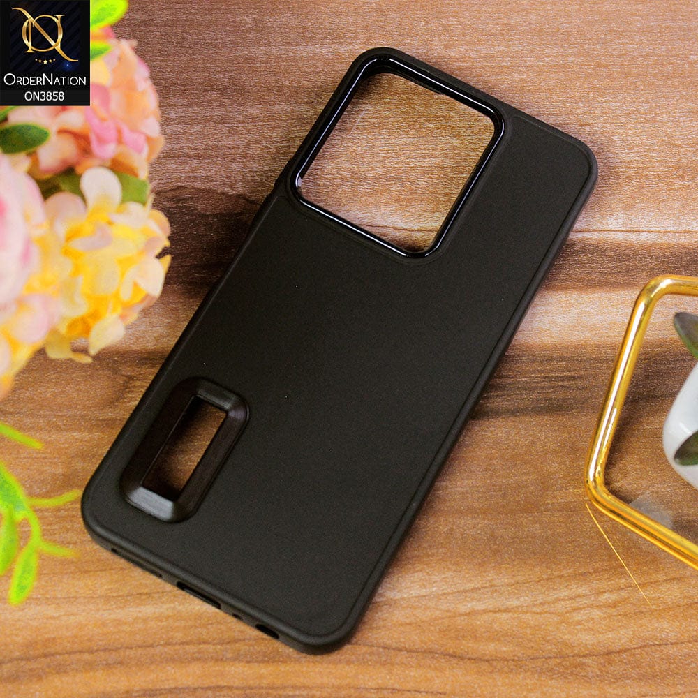 Infinix Note 12 G96 Cover - Black - New Soft Silicone Electroplating Camera Ring Chrome Logo Hole Case
