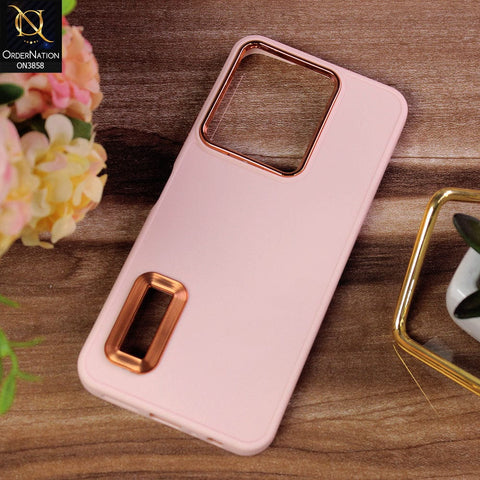 Infinix Note 12 G96 Cover - Pink - New Soft Silicone Electroplating Camera Ring Chrome Logo Hole Case