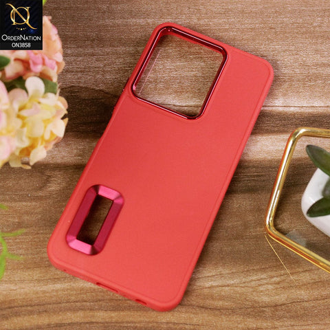 Infinix Note 12 G96 Cover - Red - New Soft Silicone Electroplating Camera Ring Chrome Logo Hole Case