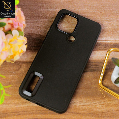 Xiaomi Poco C50 Cover - Black - New Soft Silicone Electroplating Camera Ring Chrome Logo Hole Case