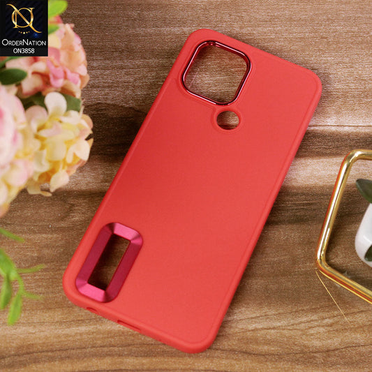 Xiaomi Redmi A1 Plus Cover - Red - New Soft Silicone Electroplating Camera Ring Chrome Logo Hole Case
