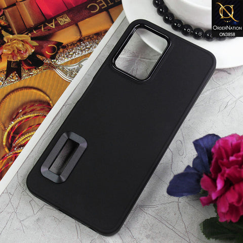 Xiaomi Redmi Note 10 4G Cover - Black - New Soft Silicone Electroplating Camera Ring Chrome Logo Hole Case