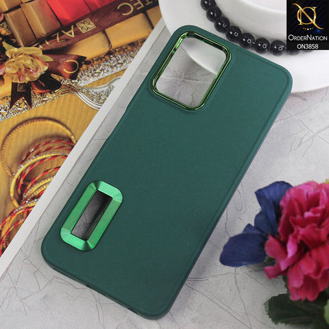 Xiaomi Redmi Note 10 4G Cover - Green - New Soft Silicone Electroplating Camera Ring Chrome Logo Hole Case