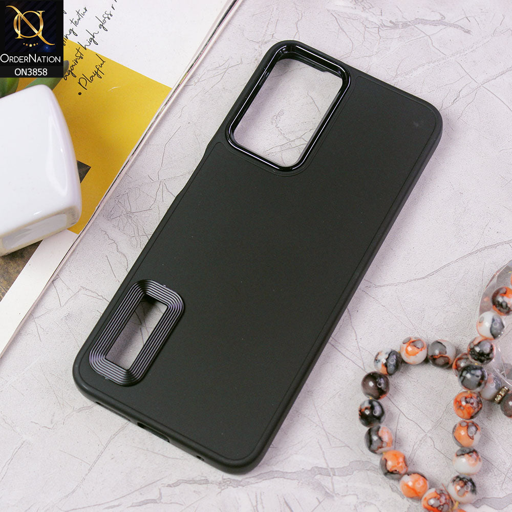 Xiaomi Redmi Note 11S Cover - Black - New Soft Silicone Electroplating Camera Ring Chrome Logo Hole Case
