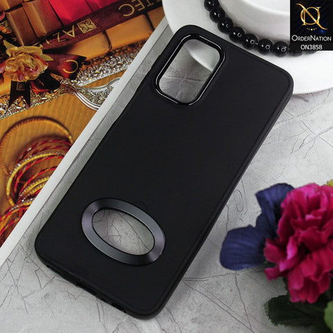 Samsung Galaxy A13 Cover - Black - New Soft Silicone Electroplating Camera Ring Chrome Logo Hole Case