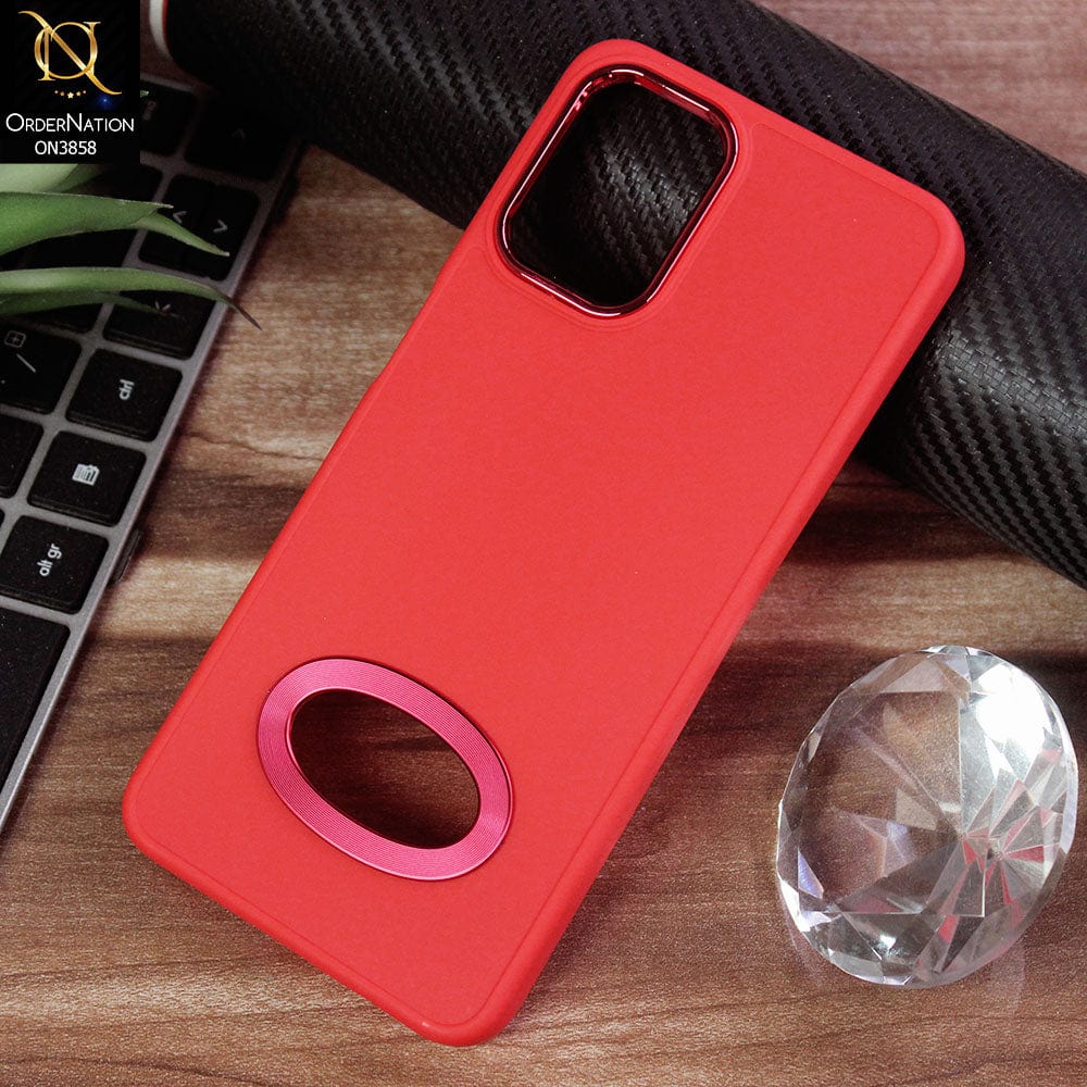 Samsung Galaxy A52s 5G Cover - Red - New Soft Silicone Electroplating Camera Ring Chrome Logo Hole Case
