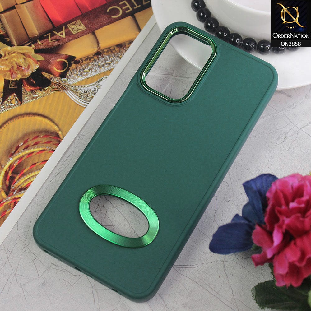 Samsung Galaxy A52s 5G Cover - Green - New Soft Silicone Electroplating Camera Ring Chrome Logo Hole Case