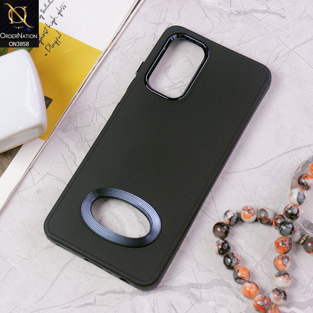 Samsung Galaxy A53 5G Cover - Black - New Soft Silicone Electroplating Camera Ring Chrome Logo Hole Case
