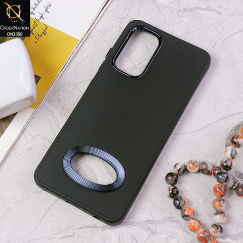 Samsung Galaxy A53 5G Cover - Black - New Soft Silicone Electroplating Camera Ring Chrome Logo Hole Case