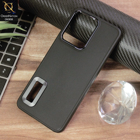 Vivo S12 Cover - Black - New Soft Silicone Electroplating Camera Ring Chrome Logo Hole Case