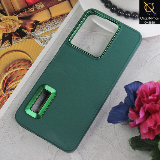 Vivo Y22s Cover - Green - New Soft Silicone Electroplating Camera Ring Chrome Logo Hole Case