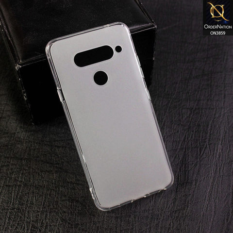LG V40 ThinQ - All New Soft Silicone  Semi Transparent Round Borders Case