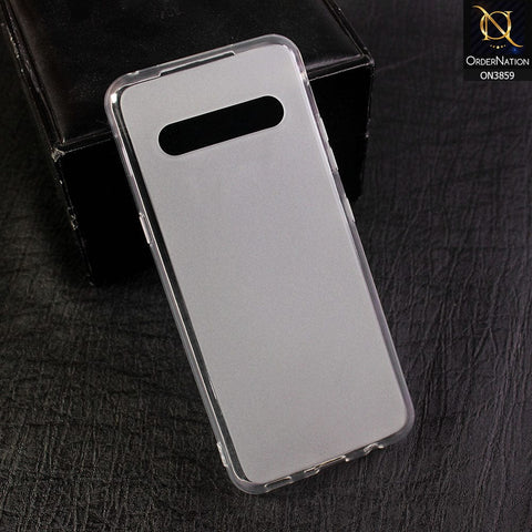 LG V60 ThinQ 5G - All New Soft Silicone  Semi Transparent Round Borders Case