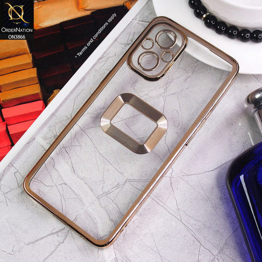Oppo Reno7 Z 5G Cover - Golden - Electroplating Borders Chrome Logo Hole Soft Silicone Camera Bumper Case