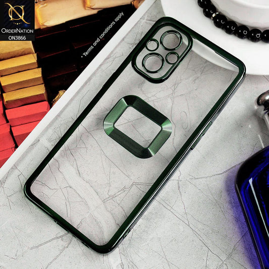 Oppo F21 Pro 5G Cover - Green - Electroplating Borders Chrome Logo Hole Soft Silicone Camera Bumper Case