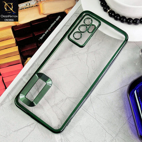Vivo S10e Cover - Green - Electroplating Borders Chrome Logo Hole Soft Silicone Camera Bumper Case