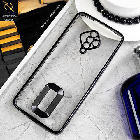 Vivo S1 Pro Cover - Black - Electroplating Borders Chrome Logo Hole Soft Silicone Camera Bumper Case