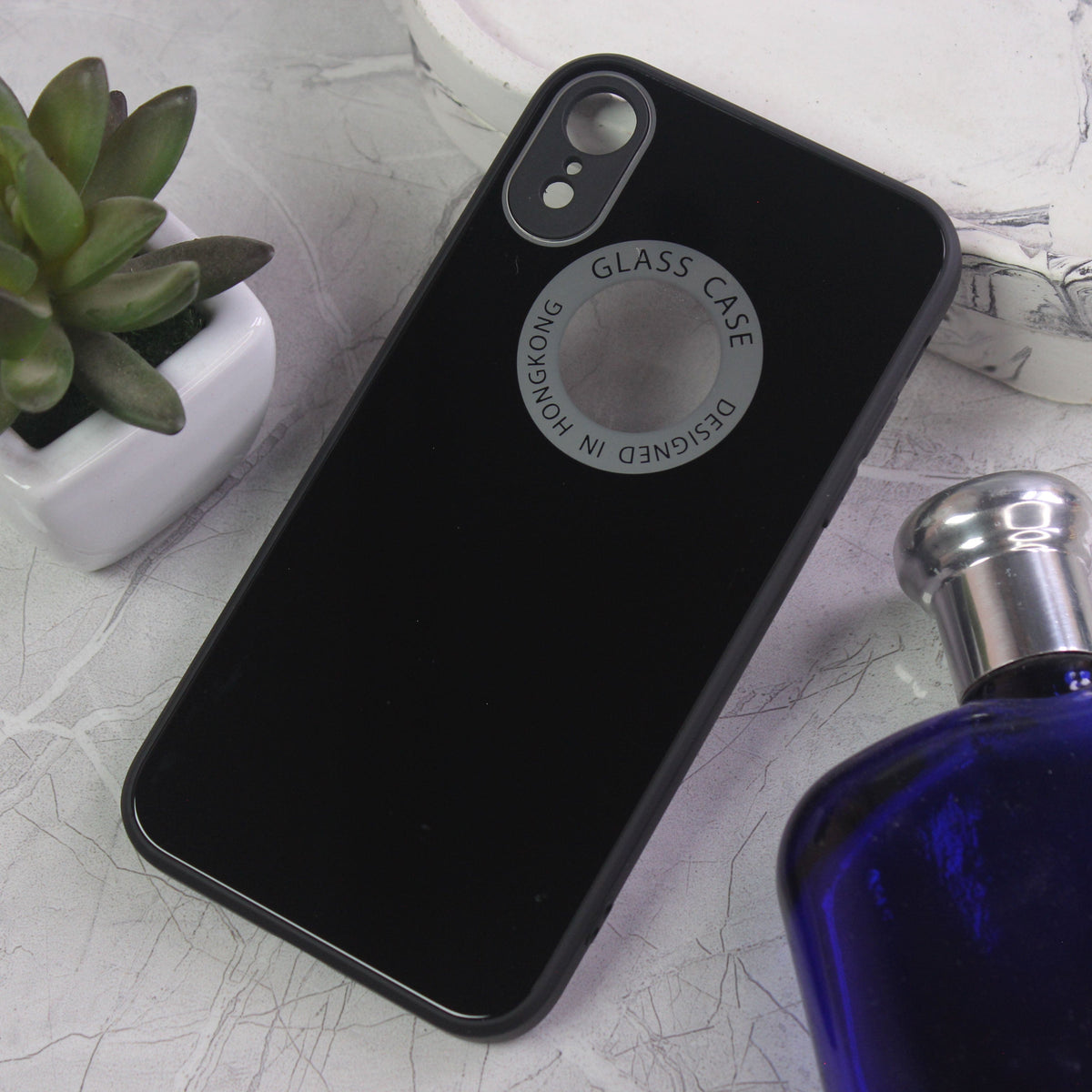 iPhone XR  Cover - Design 1  - New Shine Soft Borders Camera Bumper Protection Glossy Logo Hole Case