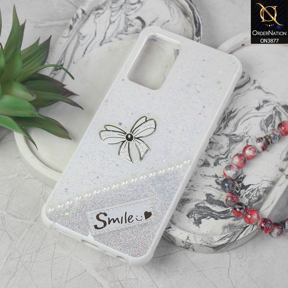 Oppo A55 5G  Cover - White - New Shine Soft Borders Camera Bumper Protection Glossy Logo Hole Case