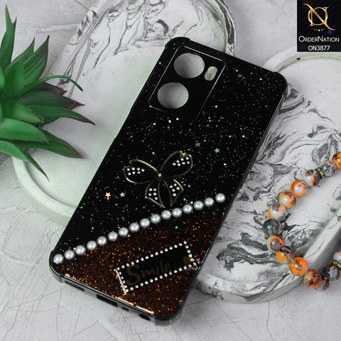 Oppo A77s  Cover - Black - New Shine Soft Borders Camera Bumper Protection Glossy Logo Hole Case