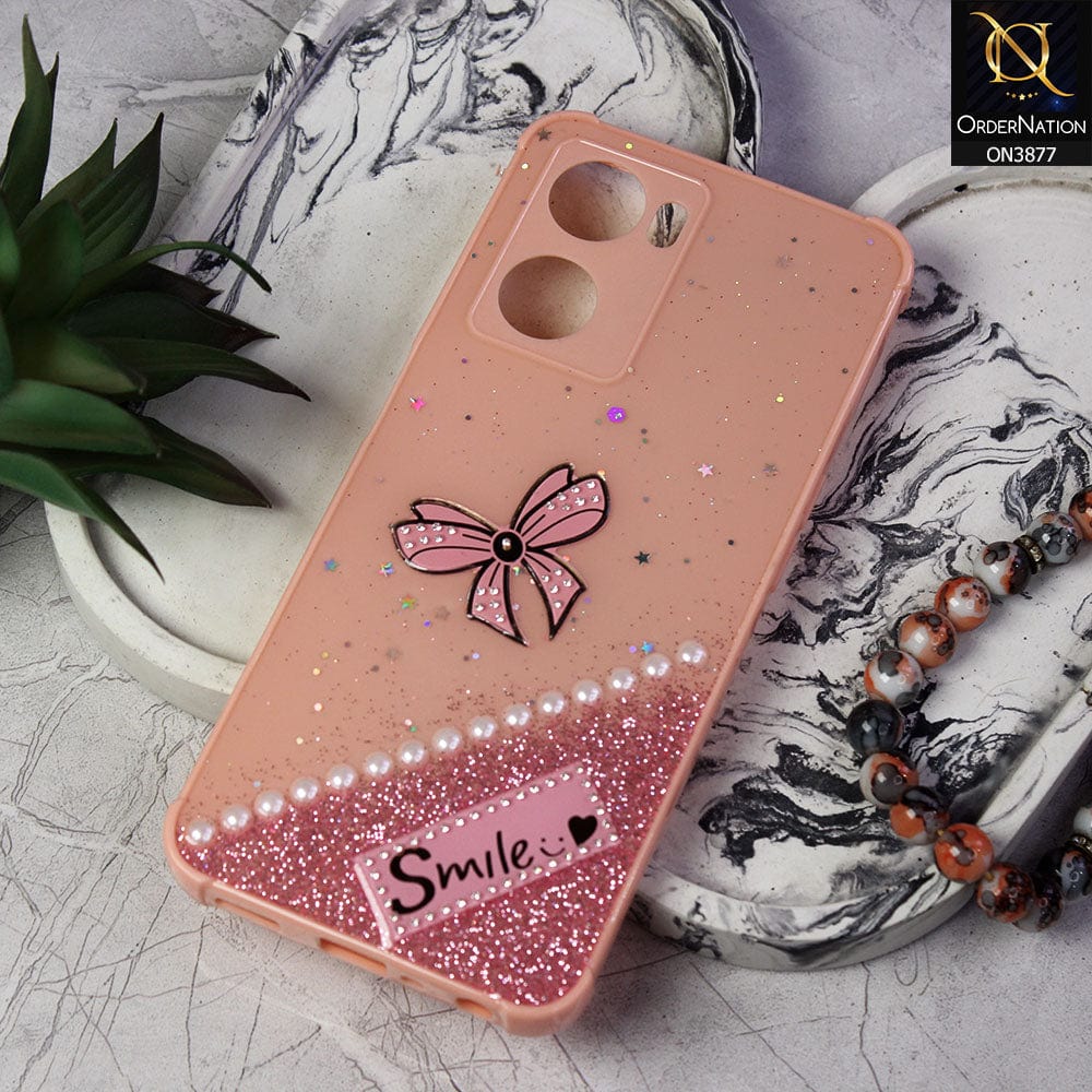 Oppo A77 4G  Cover - Pink - New Shine Soft Borders Camera Bumper Protection Glossy Logo Hole Case