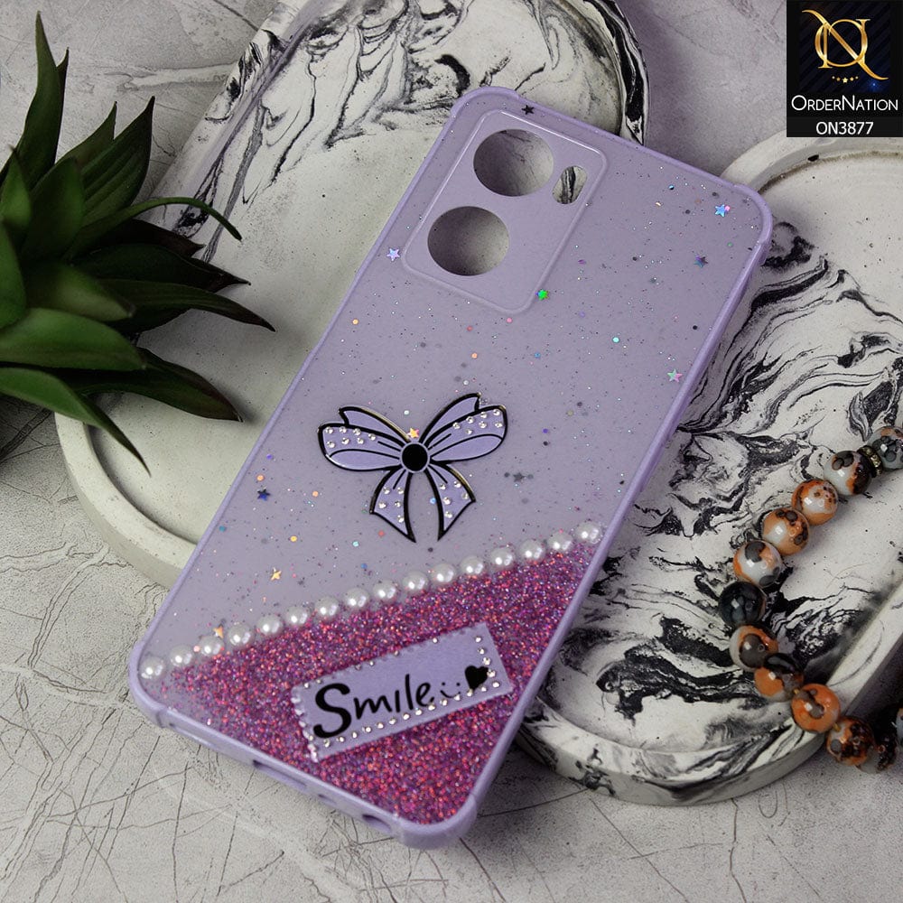 Oppo A77s Cover - Purple - New Shine Soft Borders Camera Bumper Protection Glossy Logo Hole Case