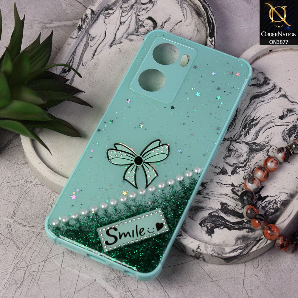 Oppo A77 4G Cover - Sea Green - New Shine Soft Borders Camera Bumper Protection Glossy Logo Hole Case